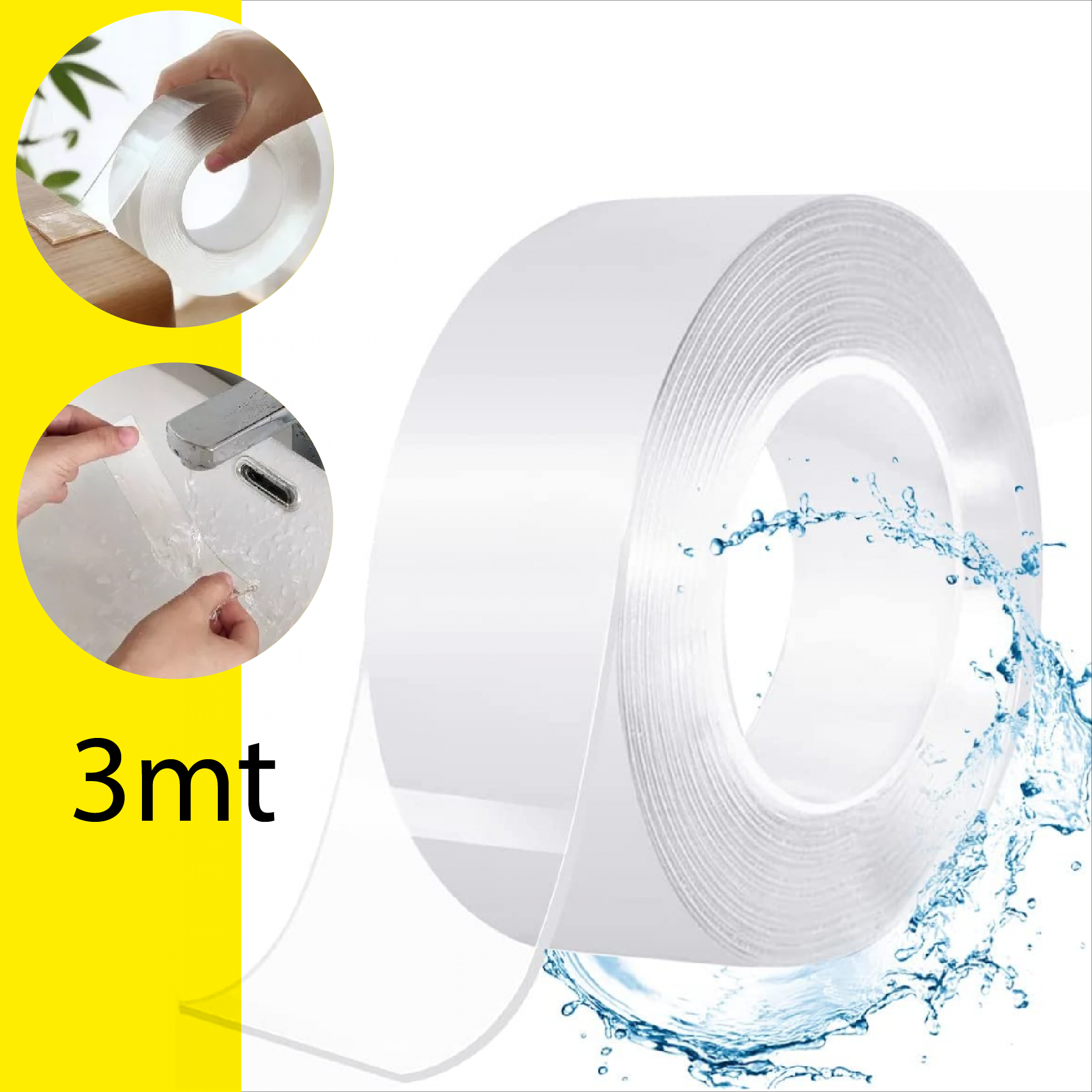 Miniatura 5 de Cinta Adhesiva Doble Faz Multiusos 3 Mt